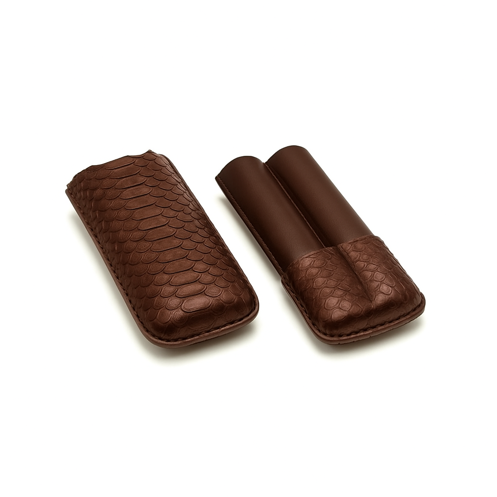 Python Leather Dual Cigar Case